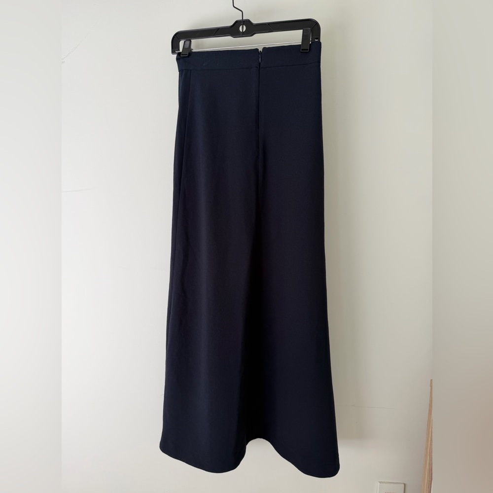 Topshop Navy Midi Skirt